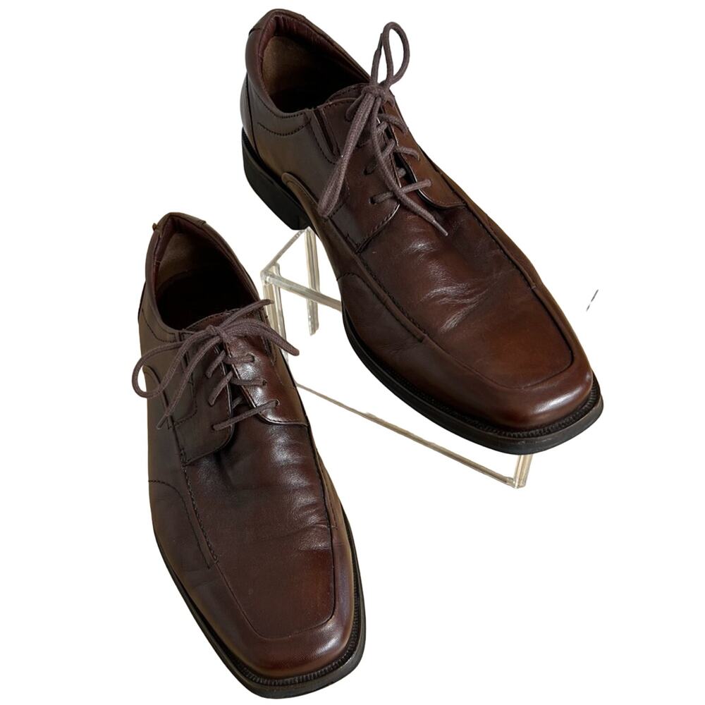 Johnston & Murphy Flex Shoes Mens 9.5 Brown Sheepskin Leather Oxfords Business